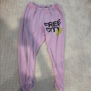 Freecity Purple Sweatpants with Elastic Cuffs